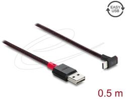 Delock EASY-USB 2.0 kábel A-típusú csatlakozódugó - USB Type-C csatlakozódugó, ívelt felfelé / lefelé, 0, 5 m, fekete (81549)