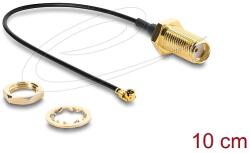 Delock Antenna kábel SMA anya válaszfali csatlakozóval apa I-PEX Inc. , MHF I -dugó 1.13 10 cm menethossz 10 mm (67413)