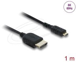 Delock Koaxiális High Speed HDMI kábel HDMI dugó - Micro HDMI dugó 8K 60 Hz 1 m (81690)