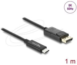 Delock Koaxiális USB Type-C - DisplayPort kábel (DP Alt Mode) 4K 60 Hz fonott borítással 1 m (81701)