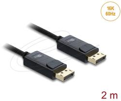 Delock Koaxiális DisplayPort kábel 16K 60 Hz 80 Gbps fonott borítással 2 m (81672) - dellaprint