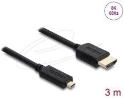 Delock Koaxiális High Speed HDMI kábel HDMI dugó - Micro HDMI dugó 8K 60 Hz 3 m (81692)