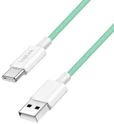 LogiLink USB 2.0 Type-C kábel, C/M - A/M, 480 Mbps, 60W, nejlon, zöld, 0, 5 m (CU0326) - dellaprint