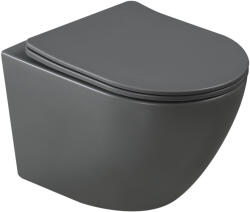 INVENA WC, Invena Tavro fali wc soft-close wc tetővel, szürke CE-71-007-Y - zuhanykabin