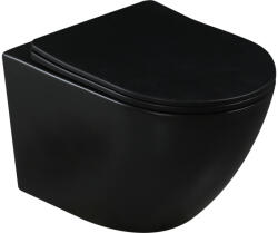 INVENA WC, Invena Tavro fali wc soft-close wc tetővel, fekete CE-71-005-Y - zuhanykabin