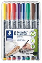 STAEDTLER Marker permanent, set, OHP, 0, 6 mm, STAEDTLER "Lumocolor 318 F", 8 culori diferite, 8 buc