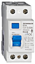 Schrack Hibaáram kapcsoló AMPARO 10kA 63A, 2 pólusú, 30mA, AC - AR006203 (AR006203)