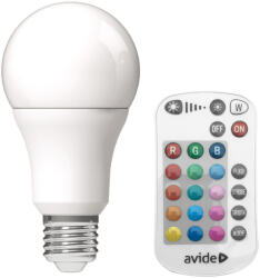 Avide Smart LED fényforrás A60 9, 7W RGB+W 2700K IR távirányítóval - ASG27RGBW-9, 7W-RC (ASG27RGBW-9,7W-RC)