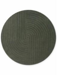 Vikosa Covor verde închis țesut manual rotund din lână ø 120 cm Arcura - Vikosa Covor