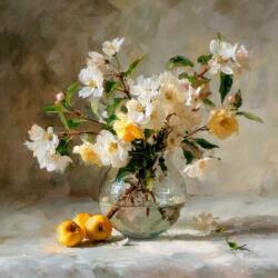 Styler Печатна картина с включена рамка 60x60 cm Apple Flowers - Styler (CA-17549)
