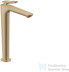Hansgrohe AXOR CITTERIO C 250 hidegindításos, magasított mosdó csaptelep négyszög metszéses fogantyúval, nem zárható leeresztővel, szálcsiszolt bronz 49051140 (49051140)