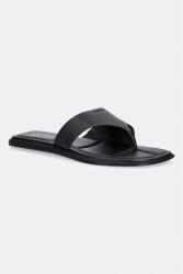 Calvin Klein női bőr tangapapucs FLAT SANDAL THONG LTH - fekete Női 36
