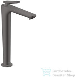 Hansgrohe AXOR CITTERIO C 250 hidegindításos, magasított mosdó csaptelep négyszög metszéses fogantyúval, nem zárható leeresztővel, szálcsiszolt fekete króm 49051340 (49051340)