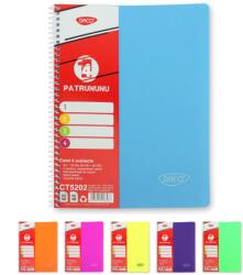 DACO Caiet A4 120 file cu spirala, 4 subiecte, hartie 70g/mp, Daco (CT5202)