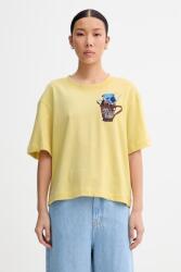 MUNTHE t-shirt női pamut NURI - sárga 40