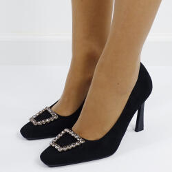 SOFILINE Pantofi negri cu toc comod si brosa 1748 03 (1748BLACK-38)