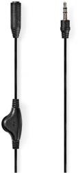 Nedis Cablu audio Jack Stereo cu control volum Nedis 3.5mm tata - 3.5mm mama 1m negru CAGL22090BK10 (CAGL22090BK10) - pretexpert