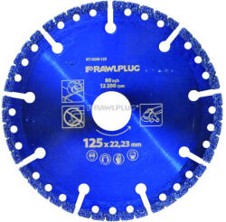  Szegmenses gyémánt bevonatos tárcsa multifunkcionális 125x22, 23mm PVC-hez, kőhöz, színesfémhez
