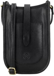 Hide & Stitches Fekete elegáns valódi bőr mobiltáska „Regina (K25142-black-HU)