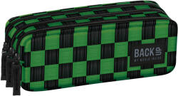 DERFORM Minecraft mintás tolltartó, beledobálós, 3 rekeszes, BackUp, 2026, G73, zöld-fekete kockás (DFM-PB8G73) - officetrade