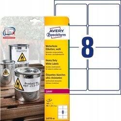 AVERY vízálló címkék 99, 1x67, 7 Biel L4715-20 (L4715-20)