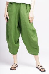 Shopika Pantaloni salvari din in cu croi lejer si volumetric, verde olive Talie unica