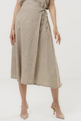 Shopika Fusta midi in stil petrecut din in, bej Talie unica