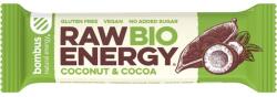 bombus Baton energizant bio, Raw Energy, cu nuca de cocos si cacao 50g