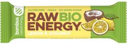 bombus Baton energizant bio, Raw Energy, cu lamaie si nuca de cocos 50g