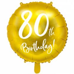  80. Évszámos lufi fólia arany happy birthday 45 cm 109483 (5900779109513)