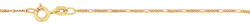 Bebe Gold Lant din Aur 14K, lungime 45 cm, model Figaro Diamond Cut 1.1 mm, inchidere cu Spring Ring