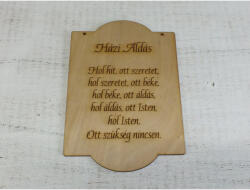  Natúr fa - Házi áldás tábla 21, 5x14, 5cm - papelito