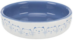 TRIXIE Ceramic Bowl - kerámia tál (fehér, kék) rövid orrú macskák részére (0, 3l /Ø11cm) (028-24770)