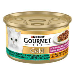 Mars-Nestlé Gourmet Gold Duó - Nedves eledel (nyúl, máj szószban) macskák részére (85g) (775697)