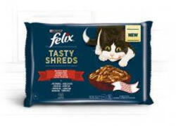 Mars-Nestlé Felix Tasty Shreds (házias válogatás - szószban) alutasakos - macskák részére (4x80g) (644257)