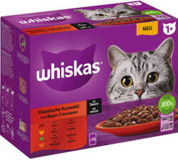 Mars-Nestlé Whiskas 12x85g alutasakos Húsos Klasszikus válogatás (marha, csirke, bárány, baromfi szószban) (025853)