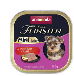 Animonda Vom Feinsten Junior Mini Pute, Kalb+Apfel (pulyka&borjú+alma) alutálkás - kölyök kutyák részére (100g) (600-82366)