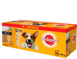 PEDIGREE Vital Adult - Nedves eledel (csirke-, marha, -bárány, -pulyka aszpikban) kutyák részére (40x100g)