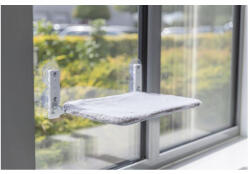 TRIXIE Window perch, plush/mesh fabric (szürke, fehér) macskák részére (56x34cm) (43210)