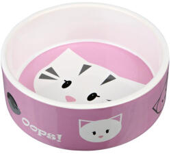 TRIXIE Ceramic Bowl - kerámia tál (fehér, mintás) macskák részére (0, 3l /Ø12cm) (028-24650)