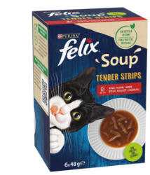 Mars-Nestlé FELIX Soup Tender strips - nedves eledel (marha, csirke, bárány szószban) macskák részére (6x48g) (068798)