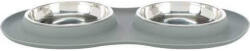 TRIXIE KT24: Trixie Bowl Set - Szilikon duplatál (szürke) macskák részére (2x0, 3l/16cm) 47x3x26cm (028-24981)
