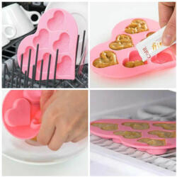 Hagen Catit Creamy Ice Pops Silicone Tray - szívecske szilikon forma fagyihoz macskák részére (43860)