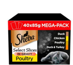 Mars-Nestlé Sheba Select Slices in Gravy - alutasakos (szárnyas) nedves eledel macskák részére (40x85g) (259242)
