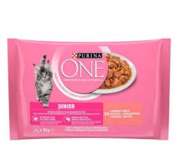 Mars-Nestlé PURINA ONE Junior Mini Filé (lazac, sárgarépa) - nedves eledel kölyökmacskák részére (4x85g) (7367198)