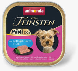 Animonda Vom Feinsten Adult Mini mit Geflügel, Lachs + Dill (baromfi, lazac, kapor) alutálkás - felnőtt kutyák részére (100g) (600-82358)