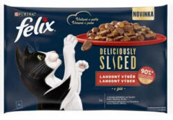Mars-Nestlé Felix DELICIOUSLY SLICED - Nedves eledel (marha, csirke, kacsa, pulyka) macskák részére (4x80g) (749024)