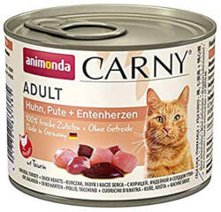 Animonda Carny Adult (csirke, pulyka, kacsaszív) konzerv - Felnőtt macskák részére (200g) (600-83738)