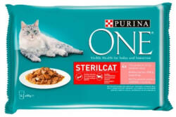Mars-Nestlé Purina One Sterilcat - alutasakos (lazac, sárgarépa) ivartalanított macskák részére (4x85g) (698733)