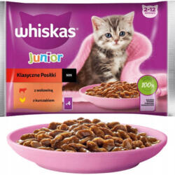 Mars-Nestlé Whiskas Junior Classic Meals - Nedves eledel (marha, csirke-, szószban) kölyökmacskák részére (4x85g) (301803)